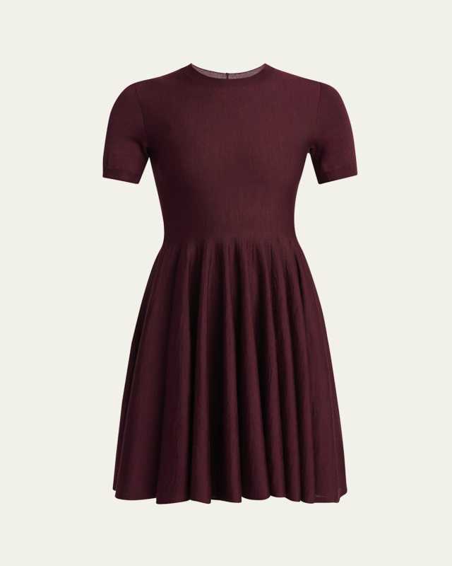 Short-Sleeve Fit-&-Flare Mini Dress